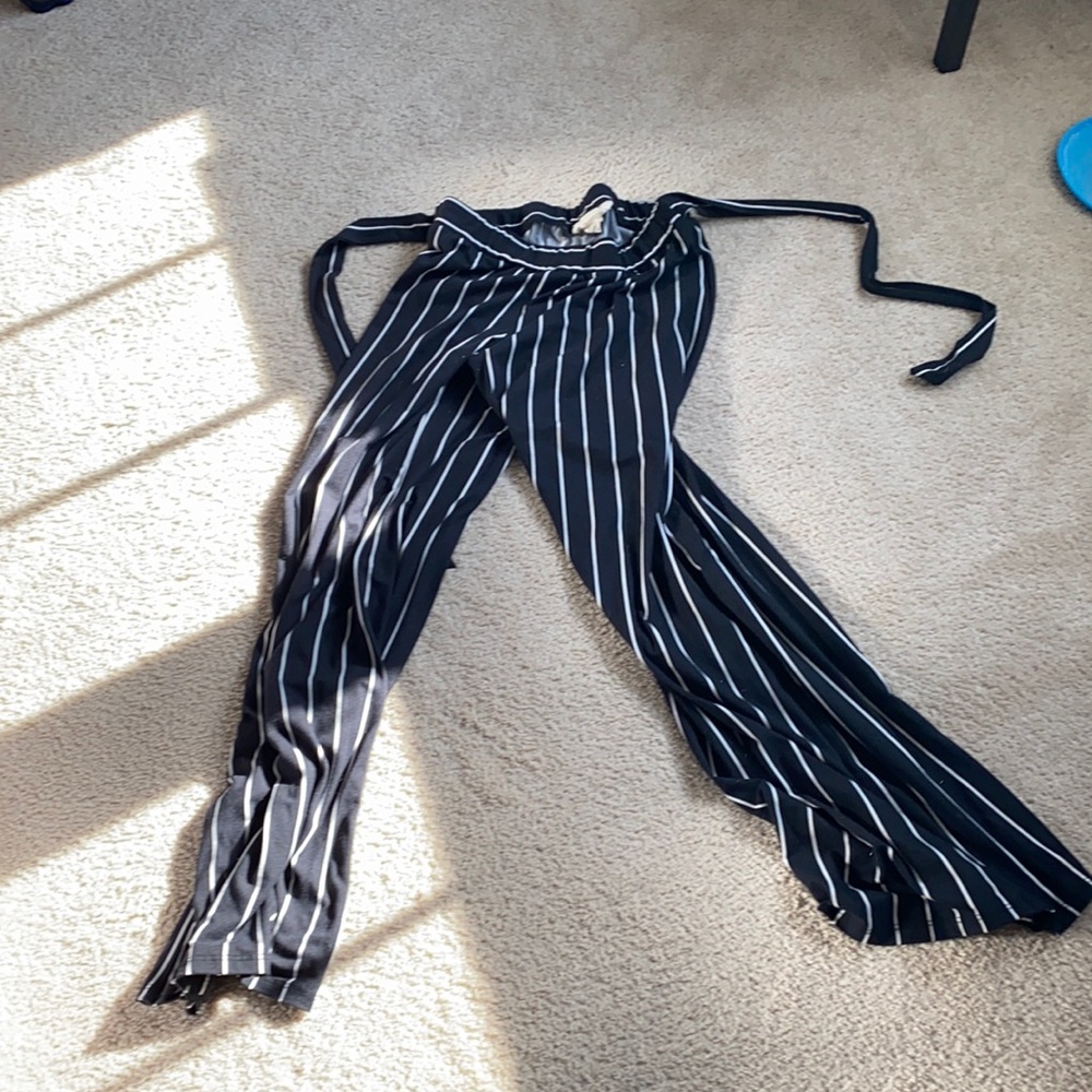 Tie front pants.
